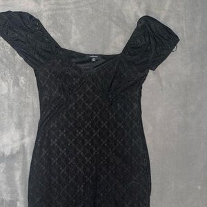 black mini dress